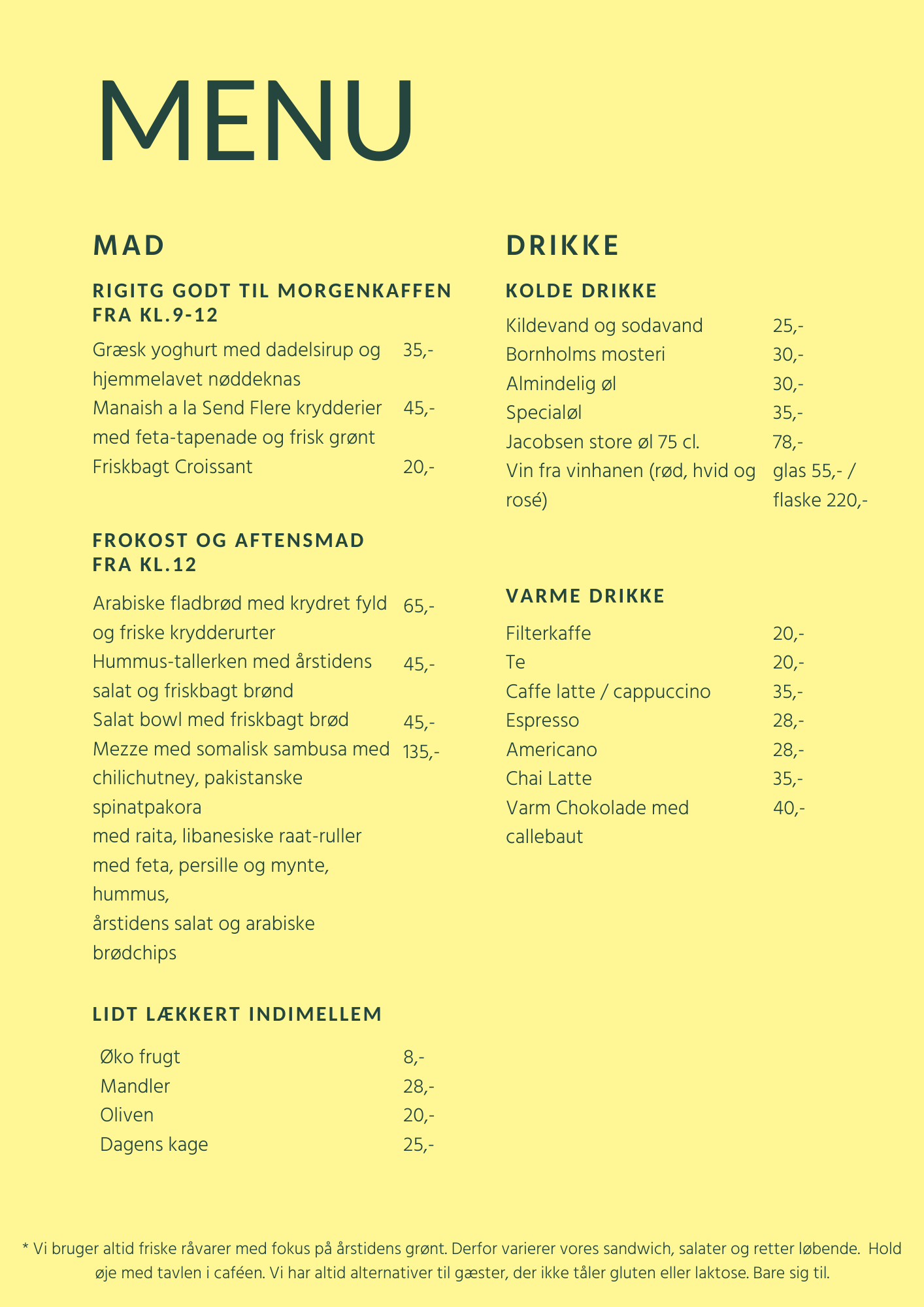 SFK Menu