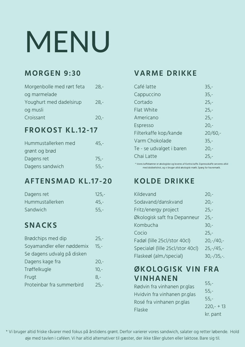 SFK Menu
